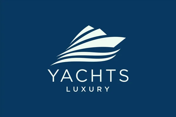 Modernes Design Des Vektor Logos Für Superjachten Luxus Yachtclub Logo — Stockvektor