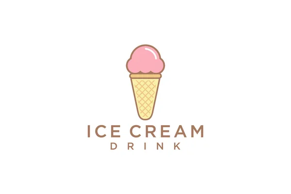 Ice Cream Premium Logo Kids Friendly Concept Tasty Ice Cream — Stock Vector