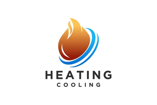 Hvac Logo Design Heating Ventilation Air Conditioning — Stock Vector