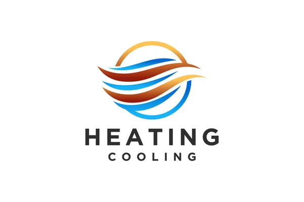 Hvacロゴデザイン 暖房換気およびエアコン — ストックベクタ