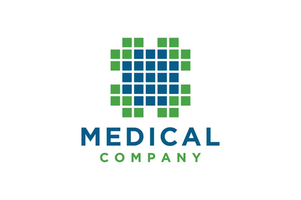 Logotipo Médico Saúde Moderno Ícone Saúde Sinal Cruzado Linear Geométrico —  Vetores de Stock