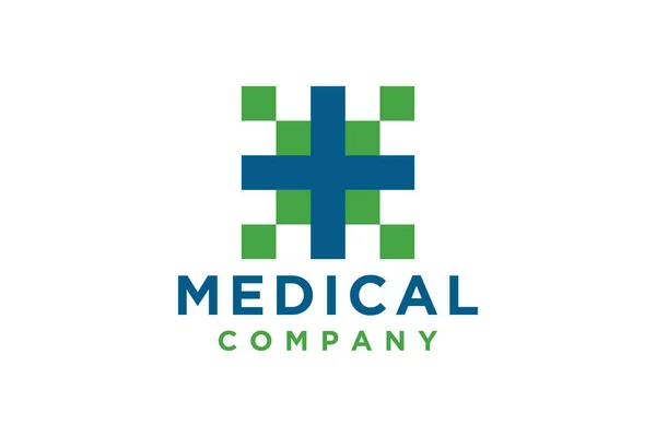 Modern Healthcare Medical Logo Geometrisches Lineares Abgerundetes Kreuzzeichen Gesundheits Symbol — Stockvektor