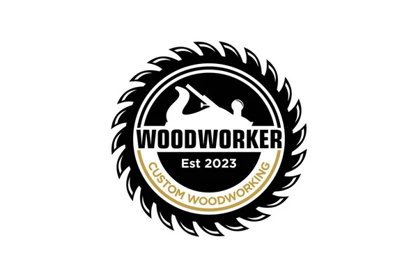 Capenter Industry Logo Design Wood Log Timber Plank Wood Woodwork — Stock Vector