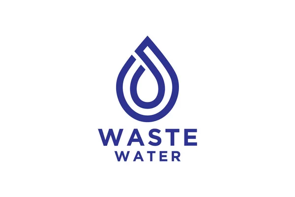 Logo Vodu Blue Water Drop Izolované Bílém Pozadí Použitelné Pro — Stockový vektor