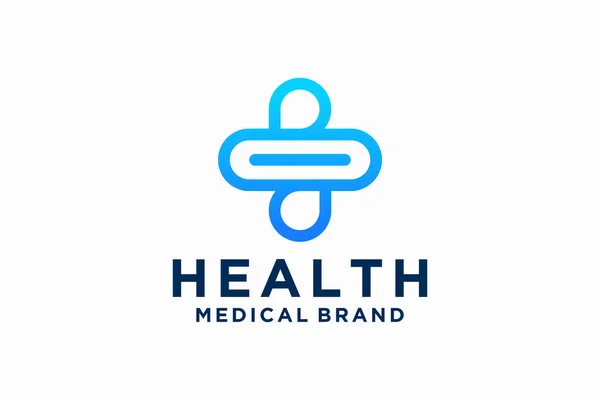 Σύγχρονο Ιατρικό Λογότυπο Υγείας Γεωμετρική Γραμμική Στρογγυλή Εικόνα Υγείας Σύμβολο — Διανυσματικό Αρχείο