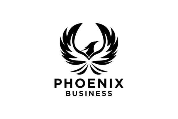 Phoenix Vinge Logotyp Djur Abstrakt Logotypisk Design Mall Vektor Illustration Stockillustration