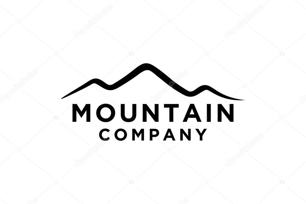 Mountain minimalist landscape hills logo design.