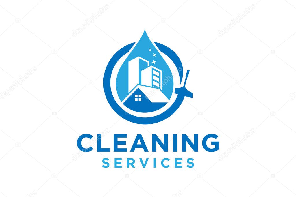 Cleaning Creative Concept Logo Design Template