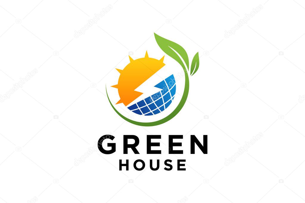 Modern energy logo design. solution, positive, modern, energy, icon, Premium Vector
