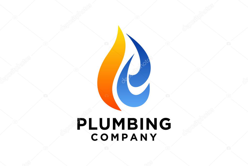 Plumbing Service Logo Template, Water Service Logo