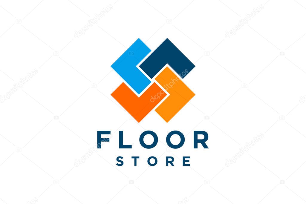 Flooring logo parquet vector illustration design