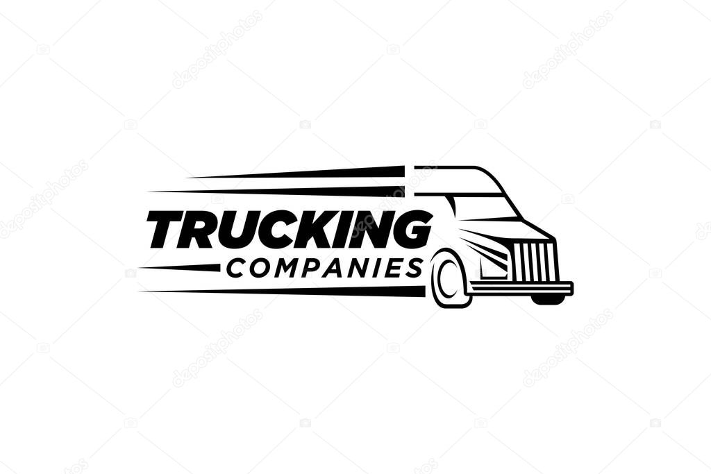 Truck silhouette abstract logo template vector.