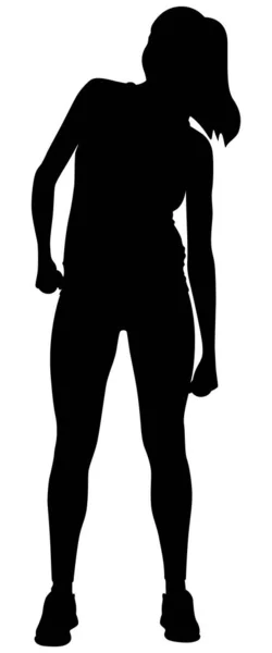 Силуэт Беременной Женщины Делающей Упражнения Гантелями Носящей Леггинсы Топ Векторный — стоковый вектор
