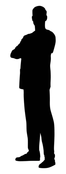 Силуэт Медицинского Работника Счастливый Улыбающийся Доктор Стетоскопом Мужчина Медбрат Форме — стоковый вектор