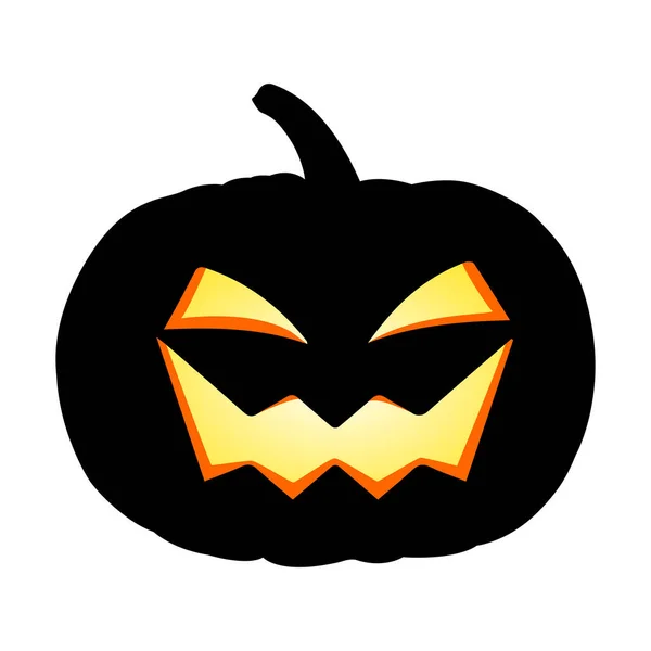 Halloween Kürbis Mit Gruselgesicht Kürbis Silhouette Mit Gruseligem Lächeln Isoliert Stockillustration