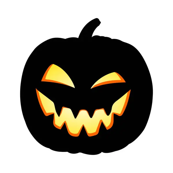 Halloween Kürbis Mit Gruselgesicht Kürbis Silhouette Mit Gruseligem Lächeln Isoliert lizenzfreie Stockillustrationen