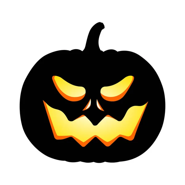 Halloween Kürbis Mit Gruselgesicht Kürbis Silhouette Mit Gruseligem Lächeln Isoliert lizenzfreie Stockvektoren