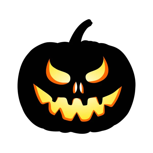 Halloween Kürbis Mit Gruselgesicht Kürbis Silhouette Mit Gruseligem Lächeln Isoliert Stockvektor
