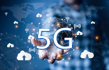 5G Teknoloji Ağı İnternet 'i dünya çapında kablosuz cihazlara bağlıyor. 5G teknolojisi dijital dünyadaki şirketler için ellerindeki akıllı telefonlar ve ikonlar için çok önemli.