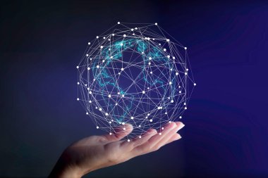 Information Technology Networks Internet Connecting Wireless Devices around the world. Information Technology is Essential to Businesses in the Digital world with  and Icons Connected to each othe