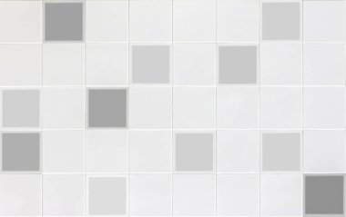 Ofiste beyaz kiremitler var. Yatak odası, mutfak, banyo ve iç tasarım için beyaz fayanslı duvar. Temiz ve simetrik arkaplan görünümlü beyaz kartonlu duvar ızgara desenli arkaplan.