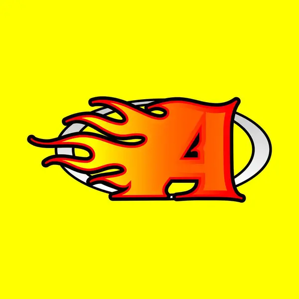 İlk logo bir ateş vektör tasarımı illüstrasyonu