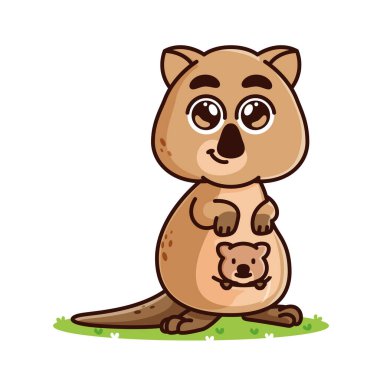 cute Quokka cartoon, animal alphabet cute cartoon clipart