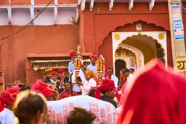 Sikar Rajasthan 2023 Menschen Feiern Das Gangaur Fest — Stockfoto
