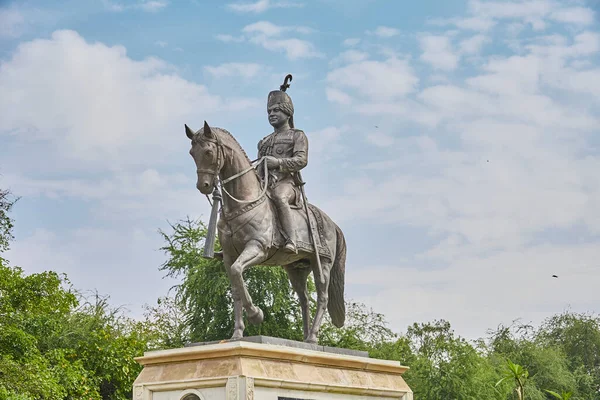 Estatua Sawai Man Singh Cerca Del Museo Albert Hall Jaipur — Foto de Stock