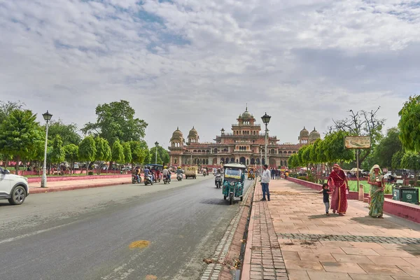 Jaipur Indie 2023 Krásný Výhled Albert Hall Muzeum Silnice — Stock fotografie