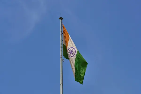 Indická Vlajka Vlaje Vzduchem — Stock fotografie