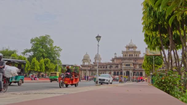 Jaipur India 2023 Rickshaw Delante Del Albert Hall Museum — Vídeos de Stock