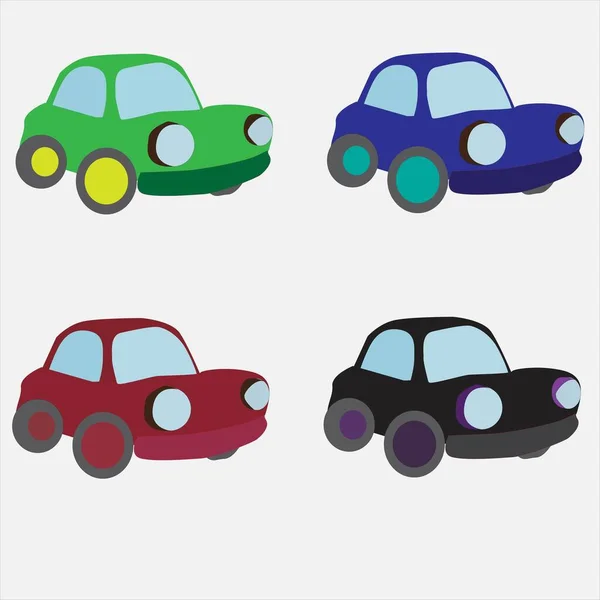 Set of old-styled cars vector