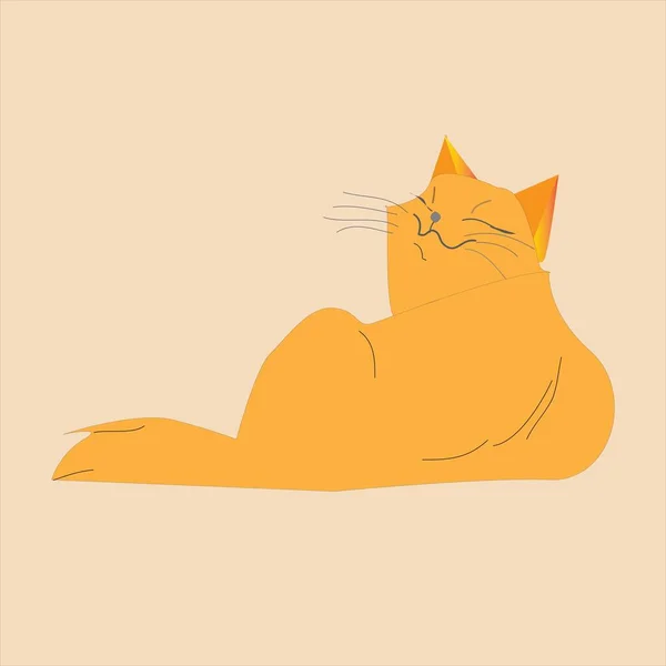 Fat glad ginger cat vector