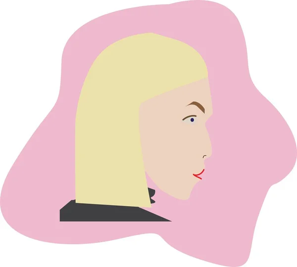 Profile portrait of blondy girl vector