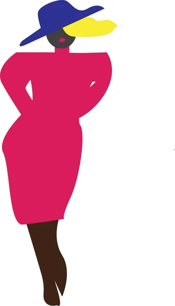 Beautiful abstract lady in red vector