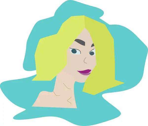 Portrait of blondy girl cartoon vector 
