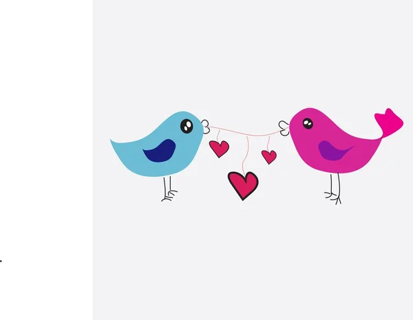 Couple of birds in love vector