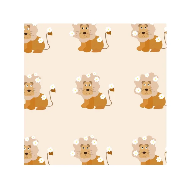 Çocuklar için aslan baskısı vektör illüstrasyonu