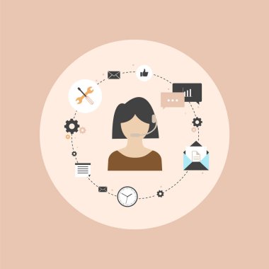 business, technology, social networking, management flat and glyph simge vektör ilüstrasyonu