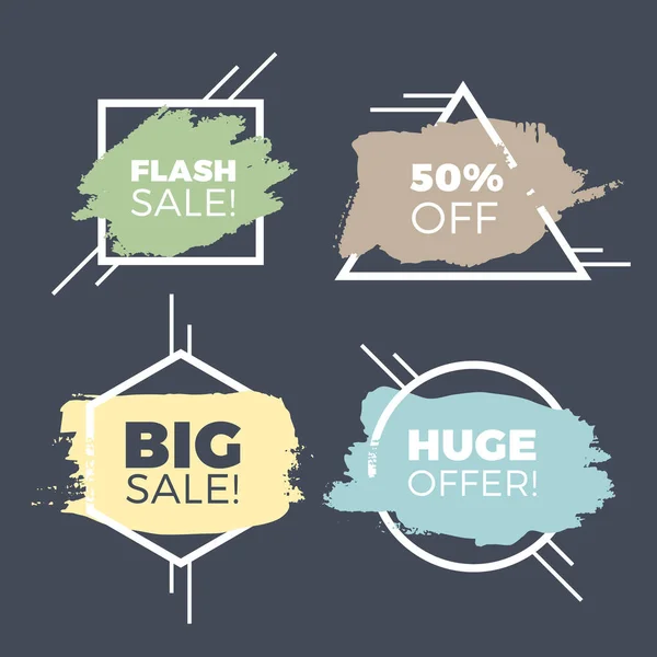 Set Vector Tags Banner Different Shapes Place Text Season Sale — Stock Vector