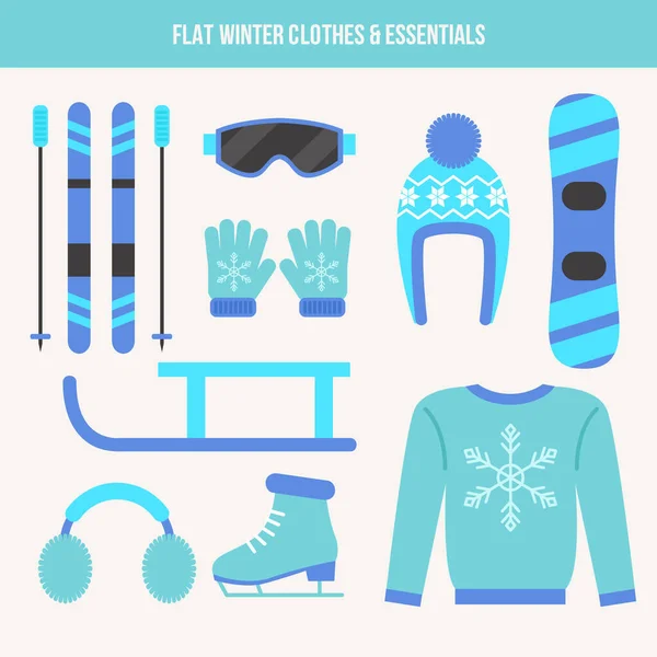 winter sport equipment set, ski and snowboard, snowboarding, skis, boots. vector illustration, flat design