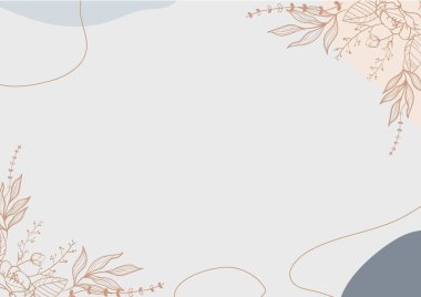 Çiçekler ve yapraklarla soyut arkaplan, vektör illüstrasyon tasarımı