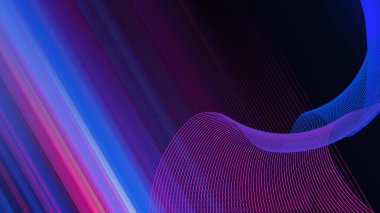 3d illüstrasyon - afiş veya sosyal medya tasarımı için dalga neon arkaplanı