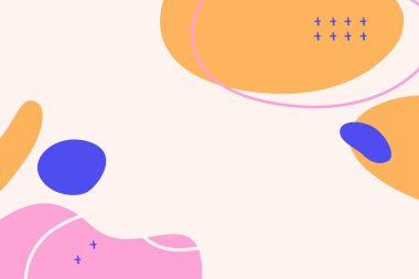 memphis el çizdi minimalist geometrik soyut arkaplan, moda renkli şekiller, vektör illüstrasyonu