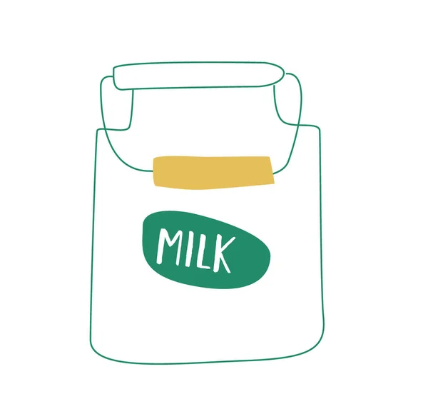 Ręcznie Narysowane Mleko Puszce Pamiętnik Produktów Dzień Zdrowej Diety Picie Ilustracja Stockowa