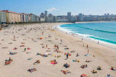 Orzan beach, La Coruna, (A Coruna), Galicia, Spain clipart