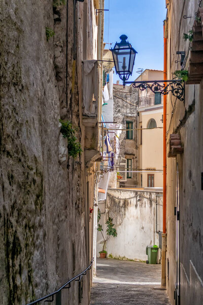 Narrow back streets of Amalfi town, Salerno, Campania, Italy