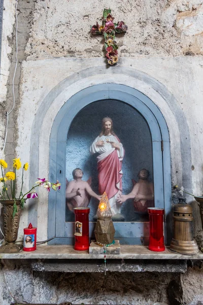 Pomnik Jezusa Cmentarzem Wzgórzu Amalfi Town Campania Włochy — Zdjęcie stockowe