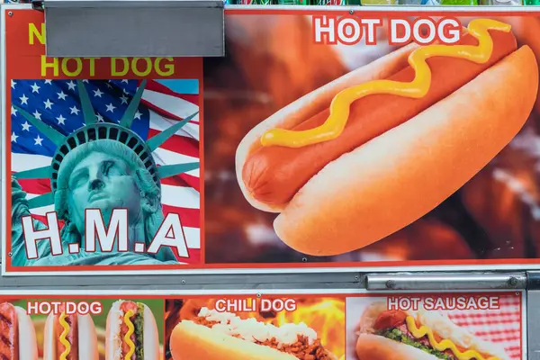 Стенд Hot Dog Нью Йорк Сша Стоковая Картинка